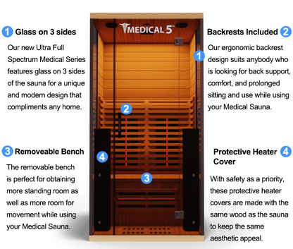 Medical 5™ ULTRA FULL SPECTRUM Infrared 1-Person Sauna