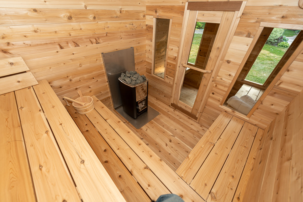 CT Georgian Cabin Sauna with Change Room (Wood Burning or Electric) - 6 Person