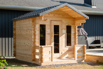 CT Georgian Cabin Sauna with Porch (Wood Burning or Electric) - 6 Person