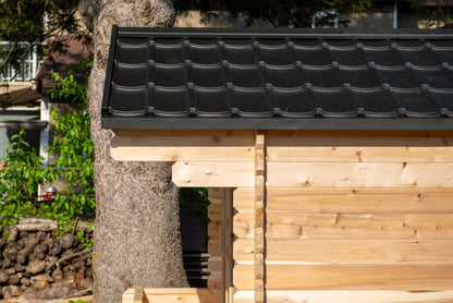 CT Georgian Cabin Sauna with Porch (Wood Burning or Electric) - 6 Person