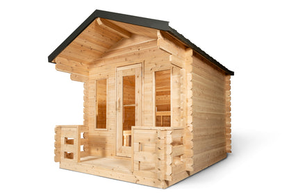 CT Georgian Cabin Sauna with Porch (Wood Burning or Electric) - 6 Person