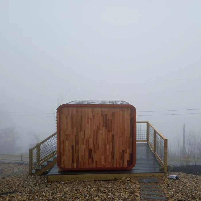 Square 1™ Outdoor 4-Person Wooden Square Steam Sauna Room